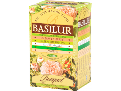 Basilur Bouquet Assorted zaļā tēja maisiņos 25 paciņas 25x1,5g 37,5g  