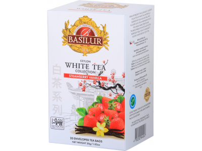 Tēja baltā Basilur Premium White Tea Strawberry &amp; Vanilla, 20 pac  