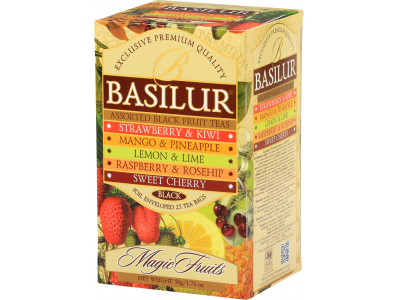 Basilur Magic Fruits Assorted melnā tēja maisiņos 25 paciņas 25x2g 50g  