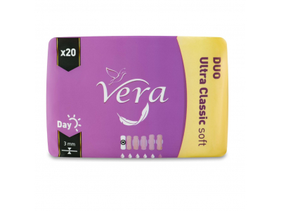 
				VERA Sieviešu higiēniskās paketes Duo Ultra Classic Soft, 20 gab.  5907222392300