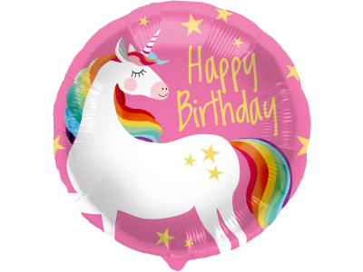 Folat Folija gaisa balons &amp;quot;Happy Birthday Unicorn&amp;quot; 45cm 62995 8714572629959