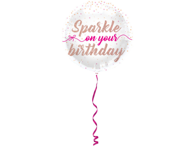 Folat Folija gaisa balons &amp;quot;Sparkle on your birthday&amp;quot; 45cm 64380 8714572643801