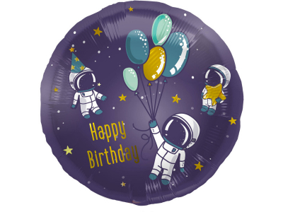 Folat Folija gaisa balons &amp;quot;Birthday Space&amp;quot; 45cm 67927 8714572679275