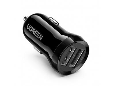 Ugreen UGRE-8750 auto lādētājs ar 2x USB 24W 4.8 A (2x 2.4 A) Black UGRE-8750 6957303858750