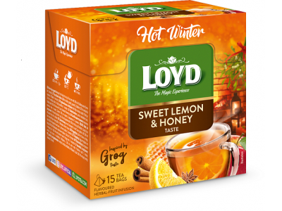 Augļu tēja LOYD Pyramids Hot Winter, ar citronu un medu, 15x3g  