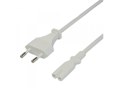 Power cord DELTACO CEE 7/16 - C7, 1,5m, white / 1902293 1902293 202310231011