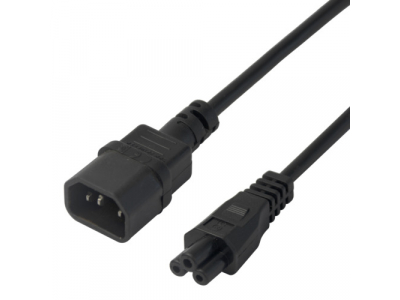 Power cable DELTACO IEC C14 - IEC C5, 0,5m, black / 1902267 1902267 202310231019