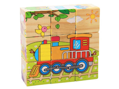 RoGer Izglītojoši Koka Klucīši Puzle / 9gab. / Transportlīdzekļi RO-PUZZLE-VEH 4752168103302