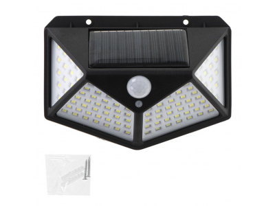 RoGer Saules Lampa ar hologēnu 100 LED un kustību sensoru RO-SL-100 4752168109182