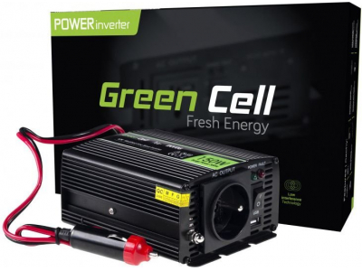 Green Cell 12V uz 230V Automašīnas strāvas pārveidotājs 150W / 300W GREEN-INV06 5902719426575