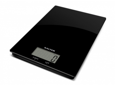 Salter 1170 BKDRCEU16 Ultra Slim Glass Digital Kitchen Scale - Black 1170 BKDR 5010777144000