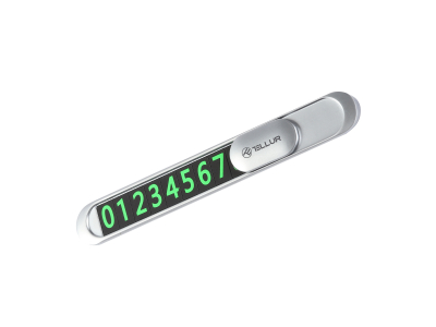 Tellur Temporary Car Parking Phone Number Card Metallic Silver TLL171221 5949120003964