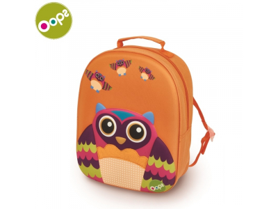 Oops Owl 3D Krāsaina mīksta bērnu mugursoma no 18m+ (24.5x31x11cm) Oranža 30007.12 30007.12 8033576718248