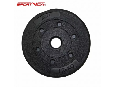 SportVida Gumijota Diska Svars grifam 1.25kg ar 26mm vidus caurumu (1gab.) SV-HK0095 5903133412502