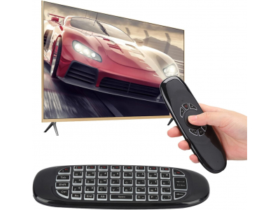 Fusion C120 universālā tālvadības pults ar žiroskopu un tastatūru Smart TV | Android | PC FUSC120BK 4752243046814