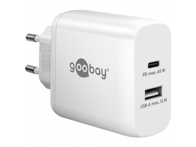 Goobay | USB-C PD Dual Fast Charger (45 W) | 65412 | N/A 65412 4040849654121