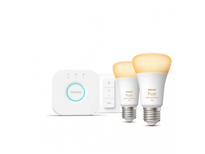 HueWA Starter Kit 2pcs, Bridge, Switch | E27 | 11 W | Warm to cool white light, 2200-6500K | Bluetooth and Zigbee 8719514291812 8719514291812