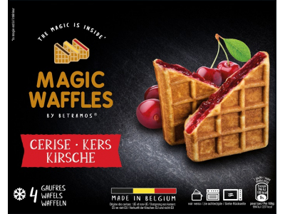 Saldētas beļģu vafeles MAGIC WAFFLES ar ķiršu pildījumu, 4 x 80g  