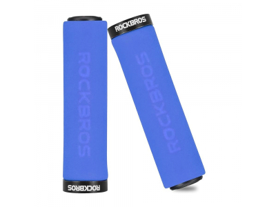 Rockbros BT1001BLBK sponge bicycle handlebar grips - blue and black Rockbros-BT1001BLBK 7016802870713