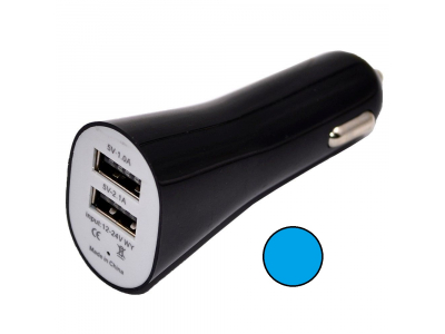 HQ NBS-885A Auto lādētājs ar diviem USB portiem 3.1A Blue PS-M-NBS-885A-BLU 4422190000743