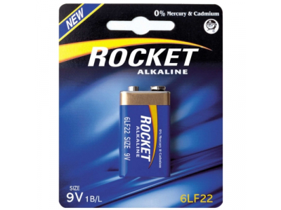 Rocket 6LR22-1BB (9V) Blistera iepakojumā 1gb 6LF22BL1 8801604259212