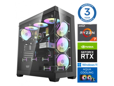 PSV AQUA Ryzen 7 7700X 32GB DDR5 1TB SSD M.2 NVME+2TB RTX4070 SUPER 12GB WIN11 RW37010WH EWH411537010