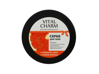 
				VITAL CHARM Ķermeņa skrubis Sojas piens, apelsīns, piparmētra, 250 g + 9 g  4820091140371