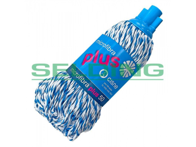 Mops mikrošķiedras ar bārkstīm  CISNE Plus 50, vītnes stiprinājums, zils, 150g  100950 100950