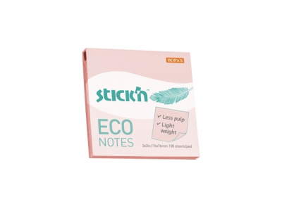 Līmlapiņas StickN 21746 Eco 76x76mm, 100 lapiņas, rozā HX217467 4712759217467