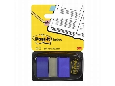 Indeksi Post-it, 25x43mm, 50gab/iep, zili 3M706899 021200706899