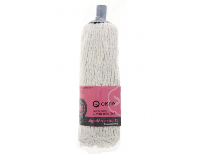 Mops ar bārkstīm Cisne Extra 13, kokvilnas, vītnes stiprinājums, balts, 275g SE003138 8410347003138