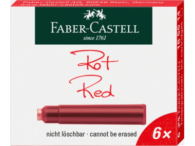 *Tintes kasetnes Faber-Castell, 6gab/iep, sarkanas FC855149 4005401855149