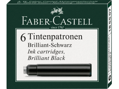 Tintes kapsulas Faber-Castell, 6gab/iep, melnas FC855071 4005401855071