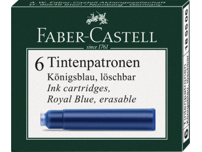 Tintes kapsulas Faber-Castell, izdzēšamas, 6gab/iep, zilas (P) FC855064 4005401855064