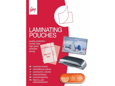 Laminēšanas plēve College Antistatic, 80x111mm, 125mikr, 100 loksnes, glancēta KF003150 4740372003150