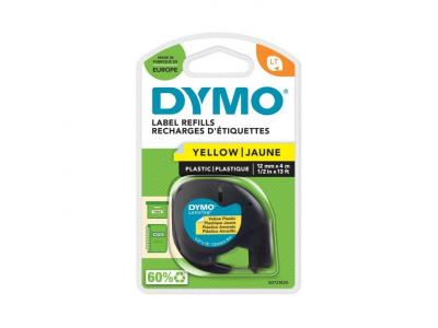 Marķēšanas lente Dymo LetraTag 91202, 12mmx 4m, dzeltena NE912020 5411313912020