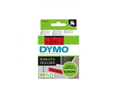 Marķēšanas lente DYMO D1 12mmx7m melna/sarkana NE450171 5411313450171