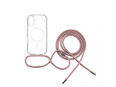 Fixed | MagPure Neck | Back Cover with Lanyard | Apple | iPhone 16 Plus | TPU | Clear, Pink FIXPUNM-1401-PI 8591680173297