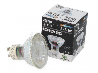 Spuldze LED line® GU10 SMD 220-240V 3W 273lm 36° 4000K LED line 5901583247828