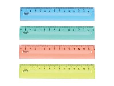 Lineāls 15cm caurspīdīgs assorti  4030969807255