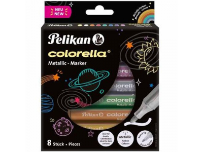 Pelikan Flomasteri Colorella Metallic 8 krāsas 3mm (818070) 818070 4012700818072