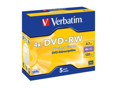 Matricas DVD+RW SERL Verbatim 4.7GB 4x 5 Pack Jewel 43229V 023942432289