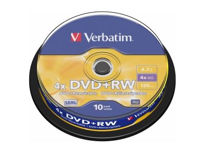 Matricas DVD+RW SERL Verbatim 4.7GB 4x 10 Pack Spindle 43488V 023942434887