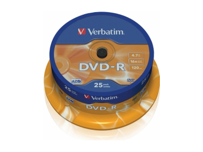 Matricas DVD-R AZO Verbatim 4.7GB 16x 25 pack Spindle 43522V 023942435228