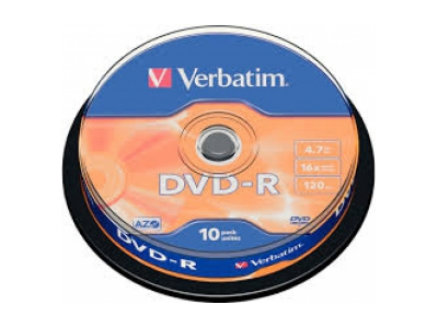 Matricas DVD-R AZO Verbatim 4.7GB 16x 10 Pack Spindle 43523V 023942435235