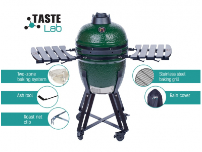 Ceramic barbecue KAMADO TasteLab 18'' Green with accessories AU-18 9900090214510