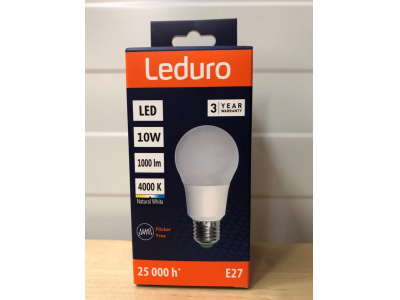 LEDURO LED Bulb E27 A60 10W 1000lm 4000K 21210 4750703212106