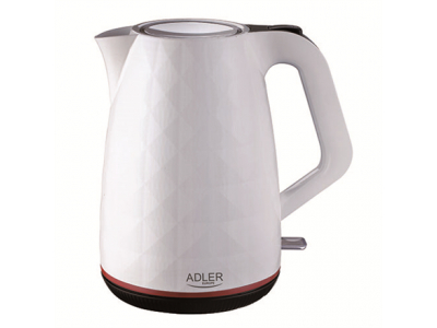 Adler | Kettle | AD 1277 | Standard | 2200 W | 1.7 L | Plastic | 360° rotational base | White AD 1277 White 5902934831239