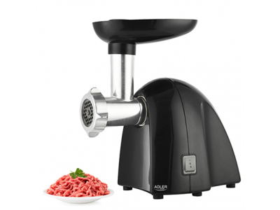 Adler | Meat mincer | AD 4811 | Black | 600 W | Number of speeds 1 | Throughput (kg/min) 1.8 | 3 replaceable sieves: 3mm for grinding poppies and preparing meat and vegetable stuffing; 5mm for meatballs, Roman roast and beef burgers; 7mm for coarsely grou