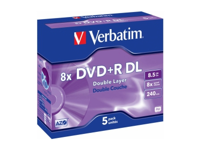 Matricas DVD+R DL Verbatim 8.5GB Double Layer 8x AZO 5 Pack Jewel 43541V 023942435402